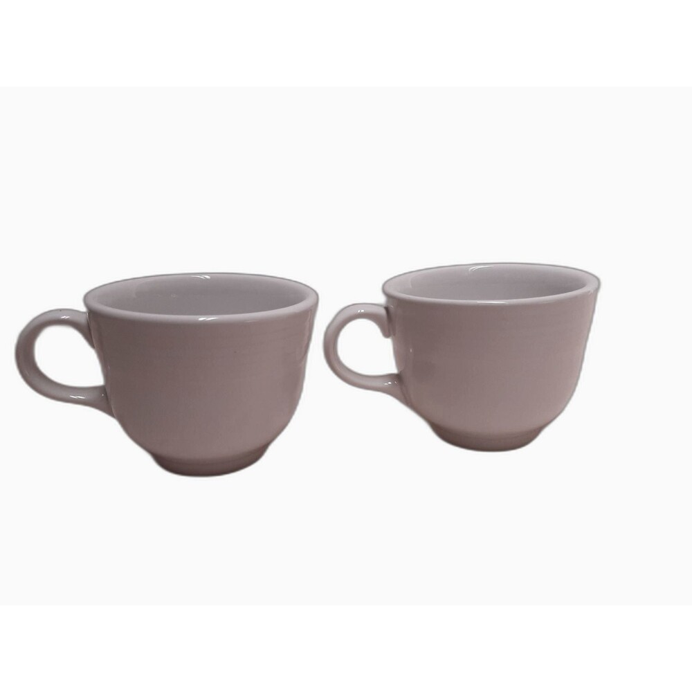 FIESTA Set/2 White Cups Post 86 Fiestaware HLC Backstamp Tea Coffee